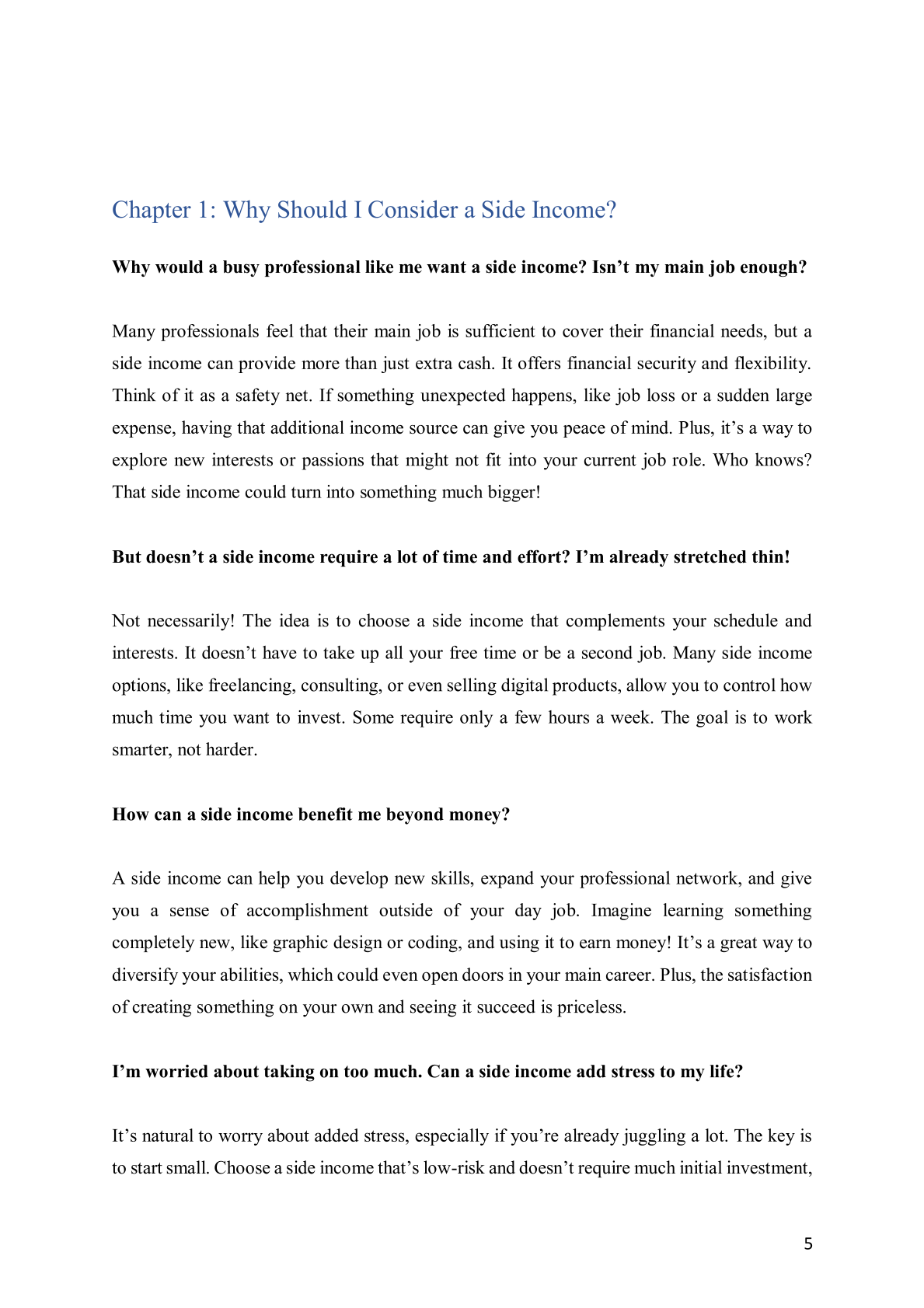 Building a Side Income: Q & A for Busy Professionals